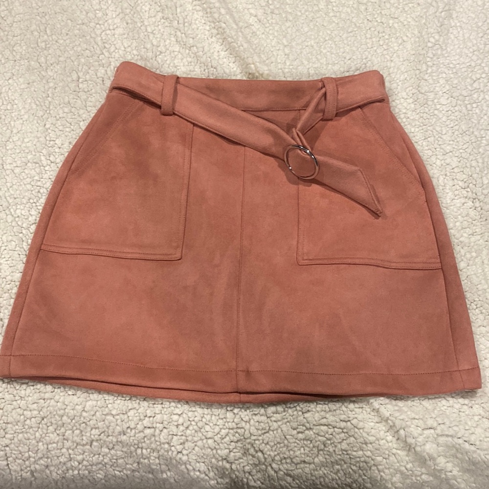 Bershka Faux Suede Mini Skirt
